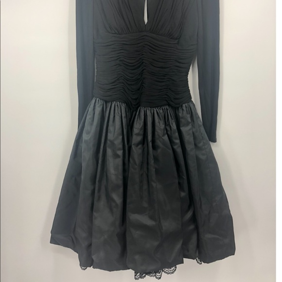 ✨ Stunning Retro Vintage 80s Prom Party Dress Long Sleeve Kevin Hall Couture - Picture 7 of 10